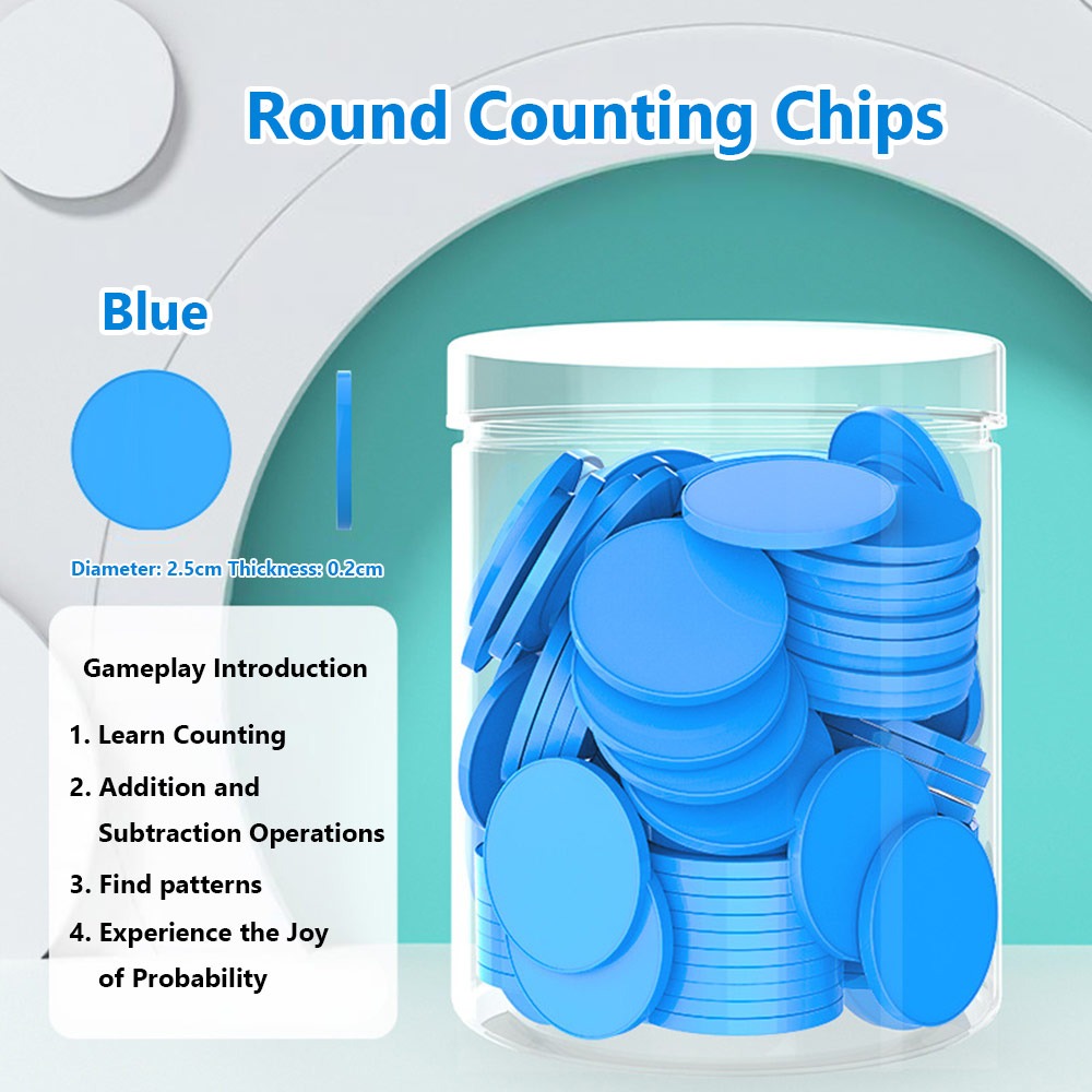 Board Game Economy - 100pcs Plastic Counting Chips Addition Subtraction