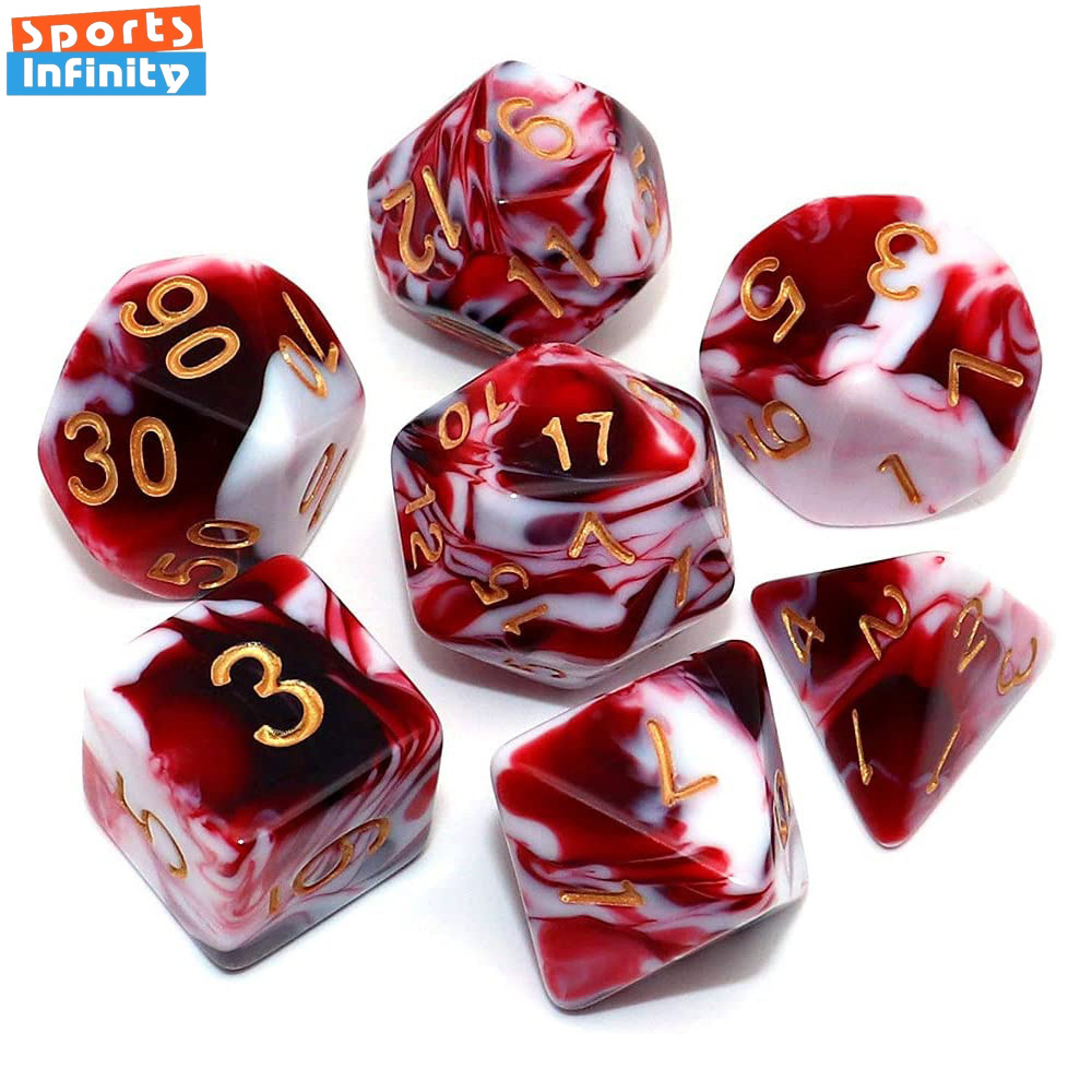 7 Pcs/set Double Colors Polyhe - Board Game Font 评论和价格