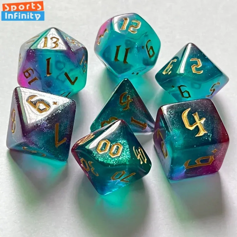 7 Pcs/set Double Colors Polyhe - Board Game Font 评论和价格